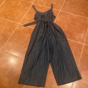 Chambray Wide Leg Jumpsuit